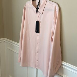 NWT Men’s Lululemon New Venture Pink Dress Shirt - XXL